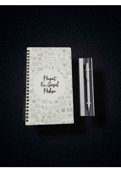 French Press, Ahşap Defter, Kalem, Lokumluk, Kahve, Fincan Takımı, Hediye Kutusu