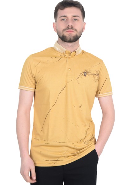 Cengiz Inler Baskı Desenli Erkek Polo Yaka T-Shirt