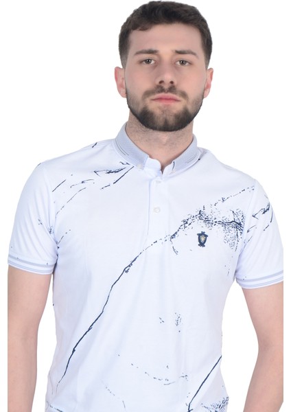 Cengiz Inler Baskı Desenli Erkek Polo Yaka T-Shirt