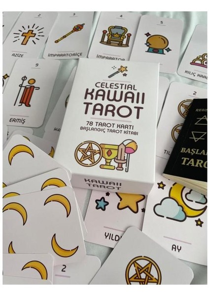 Celestial Kawaii Tarot Kartları ve Başlangıç Tarot Kitabı