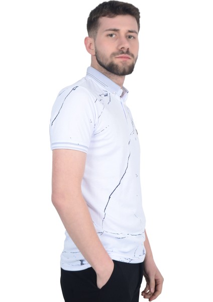 Cengiz Inler Baskı Desenli Erkek Polo Yaka T-Shirt