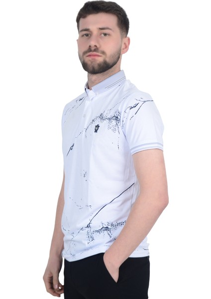 Cengiz Inler Baskı Desenli Erkek Polo Yaka T-Shirt