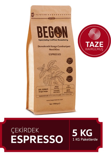 Nord Kivu Premium Espresso (Çekirdek) Kahve 5 Kg