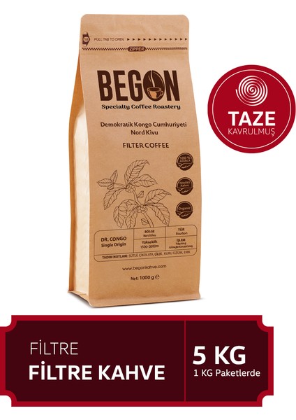 Nord Kivu Nitelikli Filtre Kahve 5 Kg