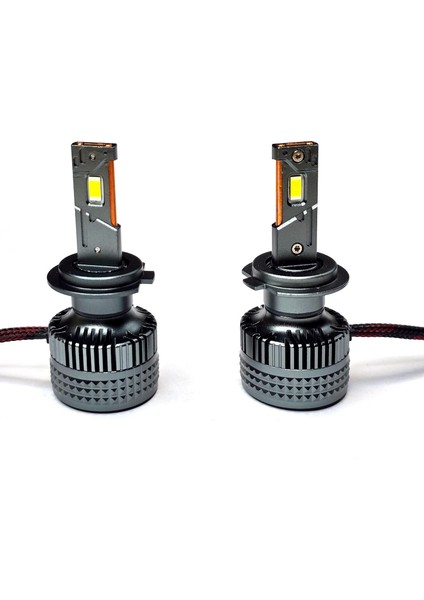 H7 LED Far Ampulü 18.000 Lumen Yüksek Işık Gücü 2 Bakır Flamenli Soğutma Kıngeagle K13 Premium Xenon