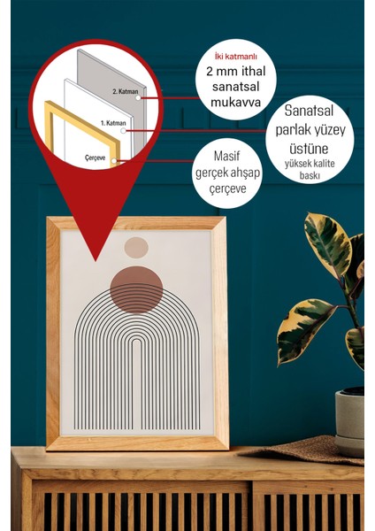 Gerçek Ahşap Çerçeveli 3 Parça 3D Poster Tablo Seti