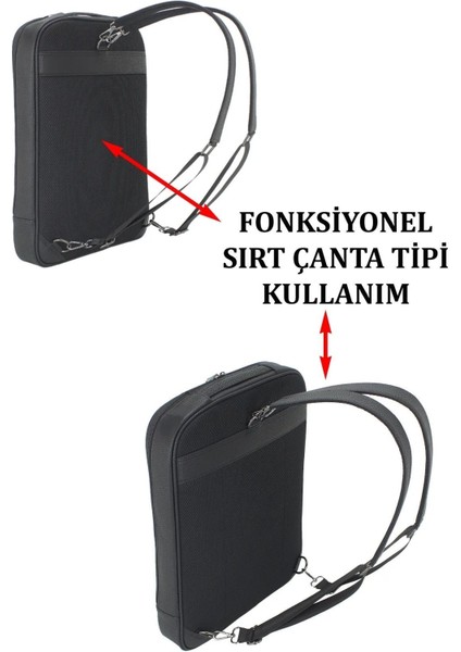 Fonsiyonel Hem Laptop Hem Sırt Çantası Case Club 15,6 Inç Siyah