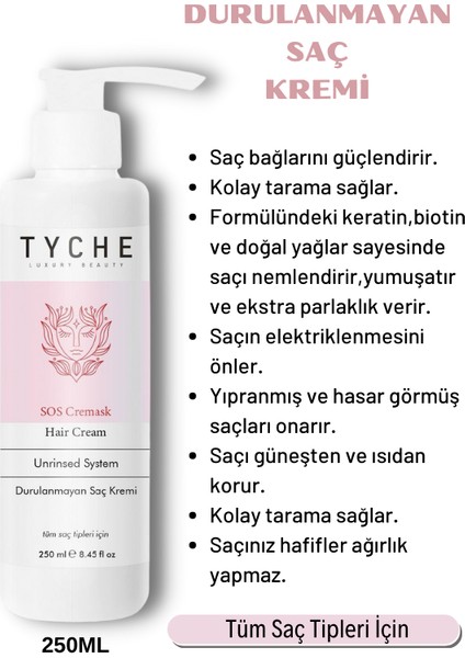 Luxury Beauty Durulanmayan Bağ Onarıcı Saç Kremi Sos Cremask Unrinsed System 250ML fiyatları