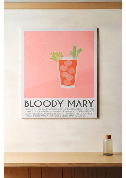 Bloody Mary Kokteyl Modern Kanvas Tablo - Cafe Dekor - Salon Mutfak Için Duvar Dekoru