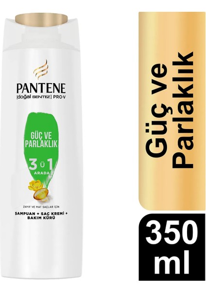 Doğal Sentez Güç ve Parlaklık 3'ü1 Arada Şampuan 350 ml X2 Adet