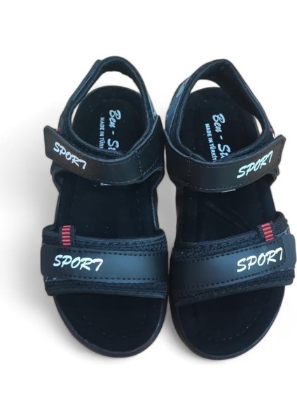 Erkek Çocuk Cırtlı Hafif Rahat Taban Sandalet Siyah modelleri