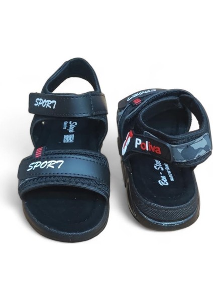 Erkek Çocuk Cırtlı Hafif Rahat Taban Sandalet Siyah indirimleri
