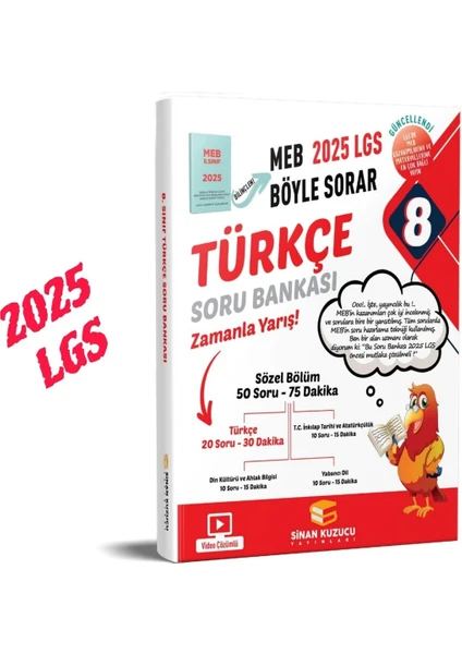 Sinan Kuzucu Yayınları LGS 2025 8. Sınıf Türkçe Soru Bankası