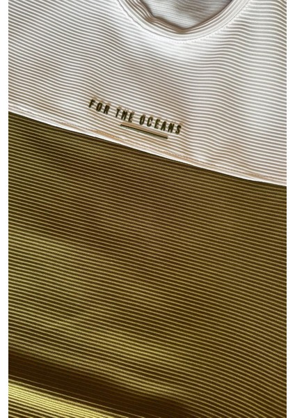 Ft 2469 For The Oceans Flok Baskı Slim Fit Erkek Tshirt fiyatları