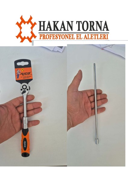 Rico 1/4 Uzatmalı Cırcır Kolu 72 Diş Arm 250 mm Ara Lokma Kolu