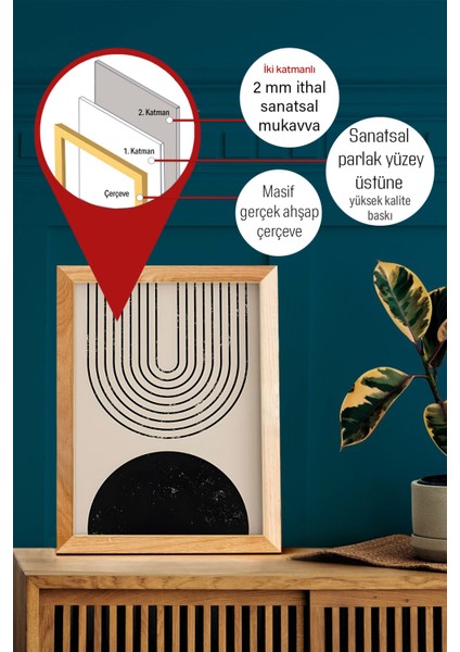 Gerçek Ahşap Çerçeveli 3 Parça 3D Poster Tablo Seti