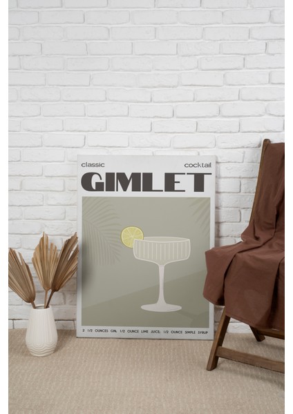 Gimlet Kokteyl Modern Kanvas Tablo - Cafe Dekor - Salon Mutfak Için Duvar Dekoru