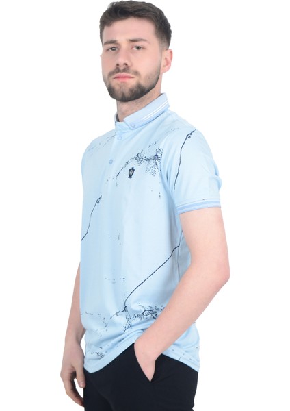 Cengiz Inler Baskı Desenli Erkek Polo Yaka T-Shirt