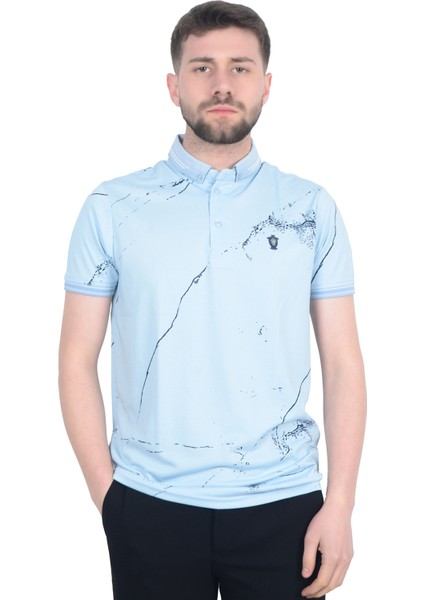 Cengiz Inler Baskı Desenli Erkek Polo Yaka T-Shirt