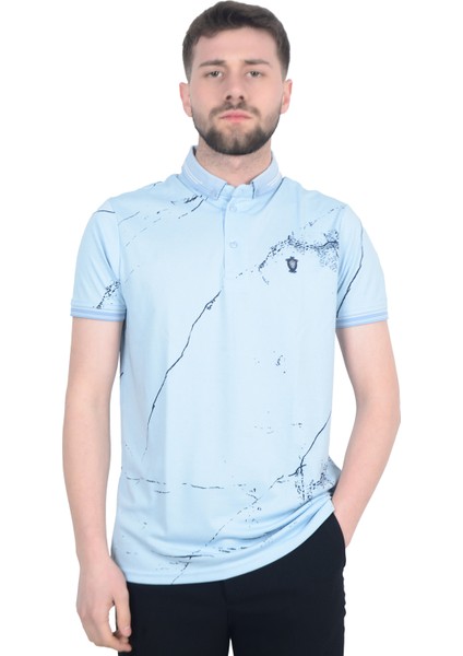 Cengiz Inler Baskı Desenli Erkek Polo Yaka T-Shirt