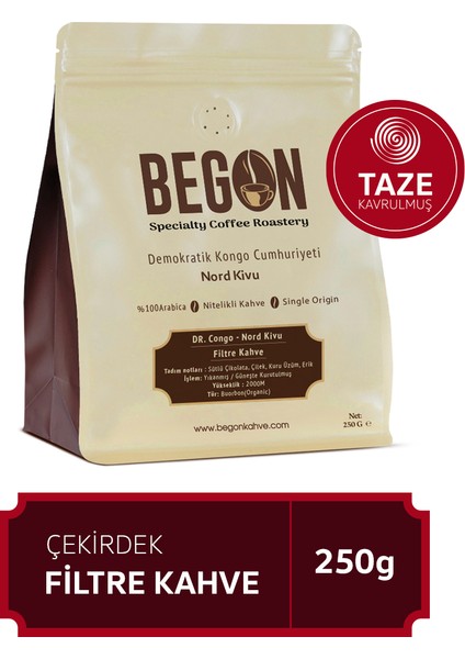 Nord Kivu Nitelikli Filtre Kahve (Çekirdek) 250g