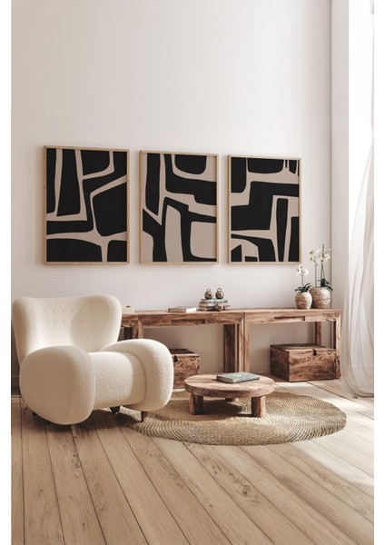 Gerçek Ahşap Çerçeveli 3 Parça 3D Poster Tablo Seti fiyatları