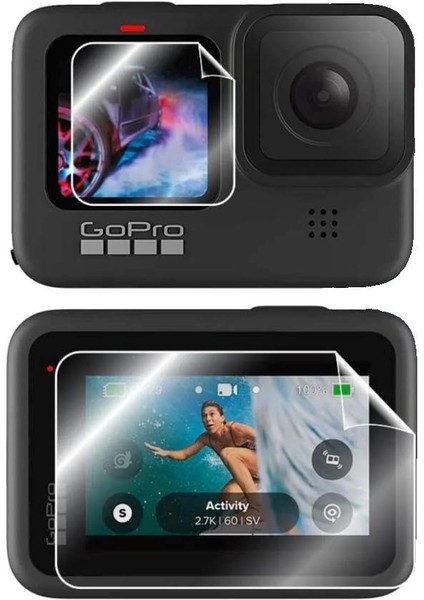 Cda Store Gopro Hero 8 Uyumlu 4 Adet Ekran Koruyucu Nano Jelatin Koruma