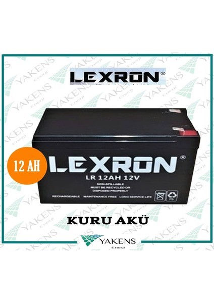 12 Ah Kuru Akü 12V Lexron