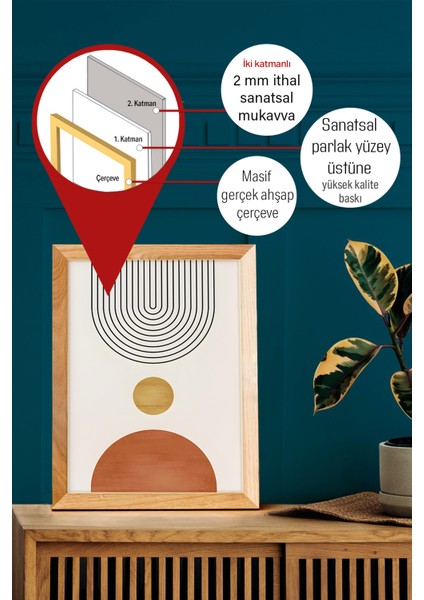 Gerçek Ahşap Çerçeveli 3 Parça 3D Poster Tablo Seti