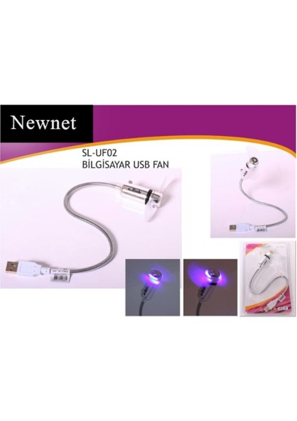 SL-UF02 Aç/kapa Düğmeli USB Vantilatör - Akrobat USB Fan LED Işıklı