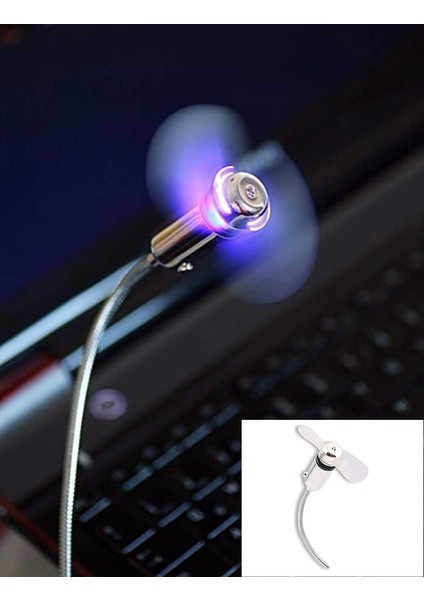 SL-UF02 Aç/kapa Düğmeli USB Vantilatör - Akrobat USB Fan LED Işıklı