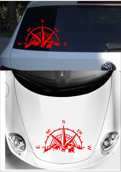Pusula Dağ Orman Ayı Kamp Adventure Offroad Araba Oto Karavan Sticker S47 fiyatları