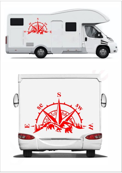 Pusula Dağ Orman Ayı Kamp Adventure Offroad Araba Oto Karavan Sticker S47 modelleri