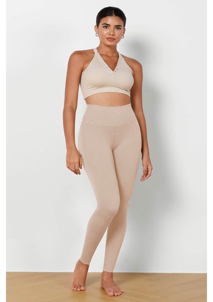 Kadın Yüksek Bel Fitilli Esnek Spor Tayt 4117 fiyatları