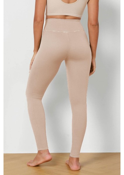 Kadın Yüksek Bel Fitilli Esnek Spor Tayt 4117 modelleri