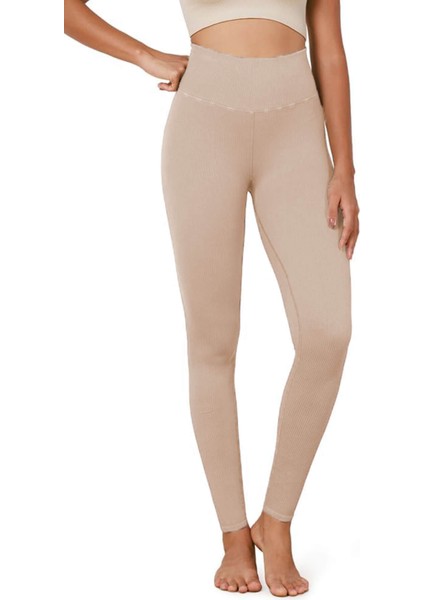 Kadın Yüksek Bel Fitilli Esnek Spor Tayt 4117 fırsatları