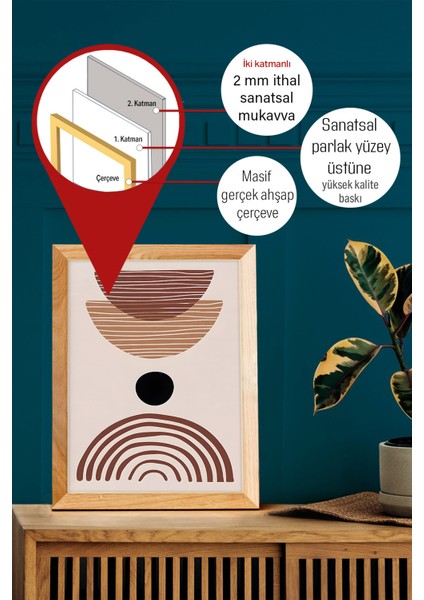 Gerçek Ahşap Çerçeveli 3 Parça 3D Poster Tablo Seti