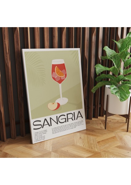 Sangria Kokteyl Modern Kanvas Tablo - Cafe Dekor - Salon Mutfak Için Duvar Dekoru