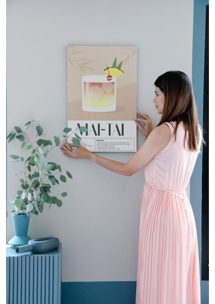 Mai Tai Kokteyl Modern Kanvas Tablo - Cafe Dekor - Salon Mutfak Için Duvar Dekoru