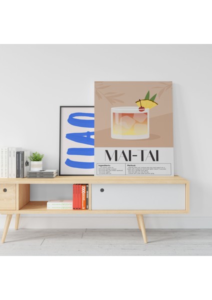 Mai Tai Kokteyl Modern Kanvas Tablo - Cafe Dekor - Salon Mutfak Için Duvar Dekoru