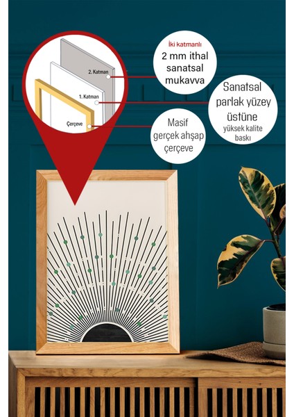 Gerçek Ahşap Çerçeveli 3 Parça 3D Poster Tablo Seti