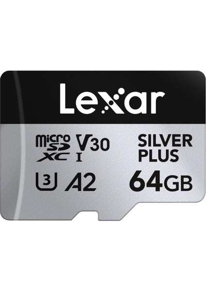 64GB Silver Plus 205MB 4K V30 Uhsı Micro Sd Hafıza Kartı