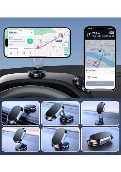 Metal Manyetik Telefon Tutucu Katlanabilir Montajı Ayarlanabilir 360 Derece Çok Amaçlı