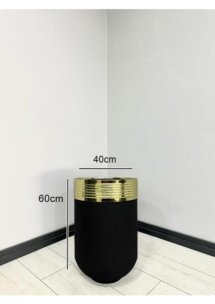 Elegant Dekoratif Gold Darbuka Siyah Saksı 60CM fiyatları