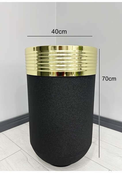 Elegant Dekoratif Gold Darbuka Siyah Saksı 70CM modelleri
