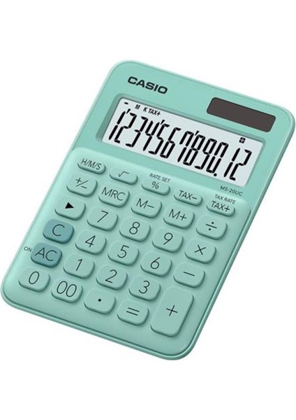 Casıo MS-20UC-GN Renkli Masa Tipi 12 Hane Hesap Makinesi