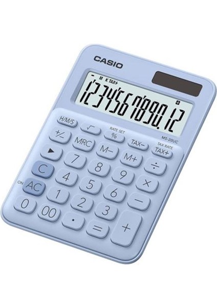Casıo MS-20UC-LB Renkli Masa Tipi 12 Hane Hesap Makinesi
