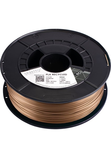 Smart Materials 3D Pla Recycled 1.75MM Gold 1000G Filament