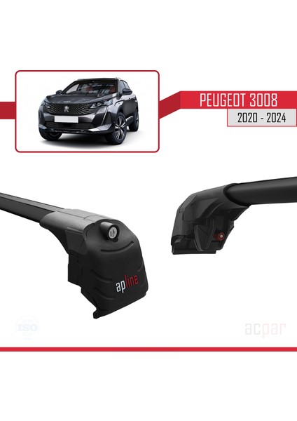 Peugeot 3008 2020 ve Sonrası ile Uyumlu Ace-2 Ara Atkı Tavan Barı Siyah modelleri