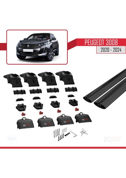 Peugeot 3008 2020 ve Sonrası ile Uyumlu Ace-2 Ara Atkı Tavan Barı Siyah indirimleri